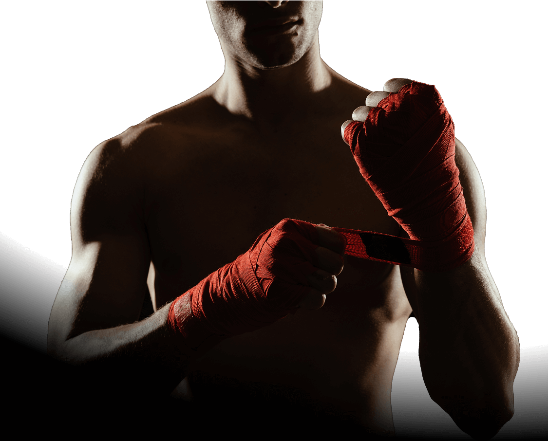 Boxer Mit Bandagen Vor Kampf